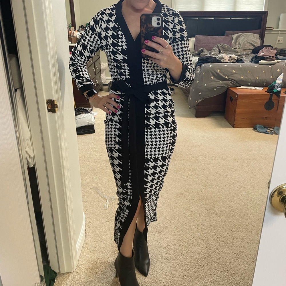Fun houndstooth print dress